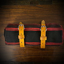 Load image into Gallery viewer, Bedroll for Motorcycles - Just the Straps With or Without a Blanket, Indian Tan (Ships Now)