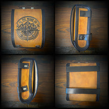Load image into Gallery viewer, Motorcycle Luggage Rack Bag Custom Art Black &amp; Indian Tan