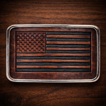 Load image into Gallery viewer, Belt Buckle Custom Art On Brown Leather