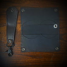 Load image into Gallery viewer, Long Biker Exotic Leather Wallet with Chain - Genuine Old Oak Whisky Color Elephant Leather (Ships Now) Only 2 Left