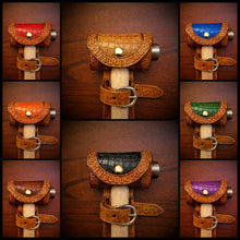 Load image into Gallery viewer, Ball Peen Hammer Carrier for Motorcycles, Alligator Print Leather On Indian Tan Leather