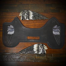 Load image into Gallery viewer, Heat Shield &amp; Artabyss Design Studio Warrior Skull Tank Emblem, Fits Indian Roadmaster, Chieftain, Springfield &amp; Chief Clearance Sale
