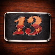 Load image into Gallery viewer, Belt Buckle Custom Art On Black Leather