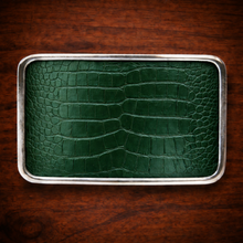 Load image into Gallery viewer, Belt Buckle With Genuine Alligator Leather (Ships Now)