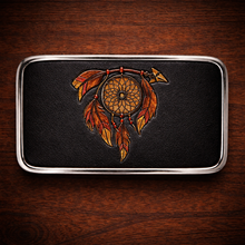 Load image into Gallery viewer, Belt Buckle Custom Art On Black Leather
