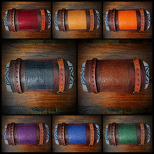 Load image into Gallery viewer, Bedroll for Motorcycles - Generation 2, Alligator Print Leather, On Brown Leather