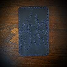 Load image into Gallery viewer, Front Fender Bib, Stitched Flames, Multiple Colors Of Thread Available, Made To Fit Any Bike