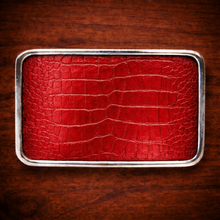 Load image into Gallery viewer, Belt Buckle With Genuine Alligator Leather (Ships Now)