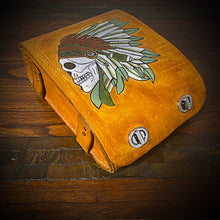 Load image into Gallery viewer, Motorcycle Luggage Rack Bag, Willow Green Colorful Native Skull Art