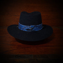 Load image into Gallery viewer, Hat Band, Genuine Python, Blue