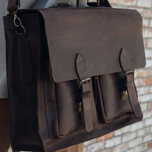 Load image into Gallery viewer, Leather Business Messenger Bag, Brown