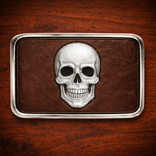 Load image into Gallery viewer, Belt Buckle Custom Art On Brown Leather
