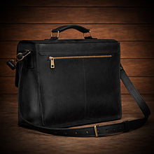 Load image into Gallery viewer, Leather Business Messenger Bag, Black