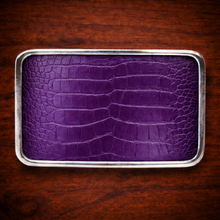 Load image into Gallery viewer, Belt Buckle With Genuine Alligator Leather (Ships Now)