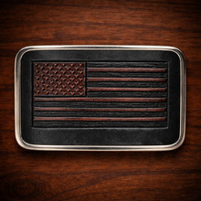 Load image into Gallery viewer, Belt Buckle Custom Art On Black Leather
