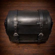 Load image into Gallery viewer, Motorcycle Trunk Bag, Custom Art Fits All Brands of Motorcycles w/ Rear Luggage Rack, Black