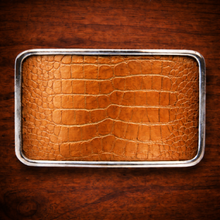 Load image into Gallery viewer, Belt Buckle With Genuine Alligator Leather (Ships Now)