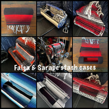 Load image into Gallery viewer, Bedroll for Motorcycles - Generation 2, Alligator Print Leather, On Brown Leather