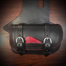 Load image into Gallery viewer, Heat Shield - Red Female Warbonnet, Black, Double Pouch, Fits Indian  Chief, Chieftain, Springfield, Vintage and Roadmaster
