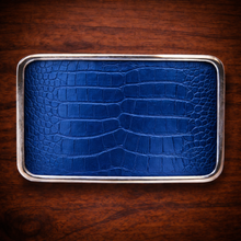 Load image into Gallery viewer, Belt Buckle With Genuine Alligator Leather (Ships Now)
