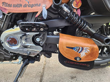Load image into Gallery viewer, Swing Arm Bag - Fits Indian Scout &amp; Chief Models, Custom Art, Indian Tan &amp; Black