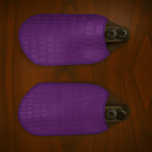 Load image into Gallery viewer, Leather Covered Handlebar Hand Guards Custom Colors Alligator Print