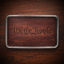 Load image into Gallery viewer, Belt Buckle Custom Art On Brown Leather