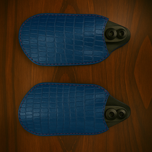 Load image into Gallery viewer, Leather Covered Handlebar Hand Guards Custom Colors Alligator Print