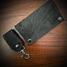 Load image into Gallery viewer, Long Biker Exotic Leather Wallet with Chain - Hippopotamus