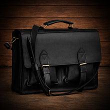 Load image into Gallery viewer, Leather Business Messenger Bag, Black
