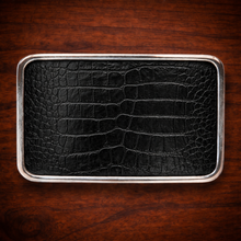 Load image into Gallery viewer, Belt Buckle With Genuine Alligator Leather (Ships Now)