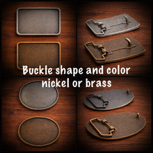 Load image into Gallery viewer, Belt Buckle Broken Arrow In Black Leather