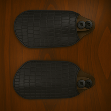 Load image into Gallery viewer, Leather Covered Handlebar Hand Guards Custom Colors Alligator Print