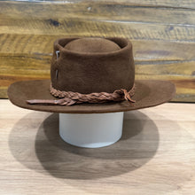 Load image into Gallery viewer, Fedora, Brown Felt, Brown Distressed Leather Braid