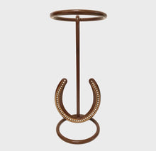 Load image into Gallery viewer, Metal Hat Stand W/ Rhinestone Horseshoe Rust Finish