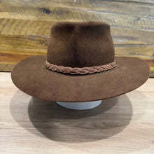 Load image into Gallery viewer, Fedora, Brown Felt, Brown Distressed Leather Braid