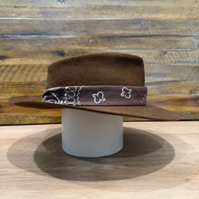 Load image into Gallery viewer, Fedora, Brown Felt, Brown Bandana