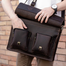 Load image into Gallery viewer, Leather Business Messenger Bag, Brown