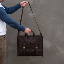 Load image into Gallery viewer, Leather Messenger Bag, Multiple Colors Available