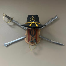 Load image into Gallery viewer, Wood &amp; Metal Cavalry Hat, Spurs &amp; Saber Rack