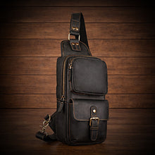 Load image into Gallery viewer, Leather Sling Bag, Black