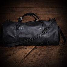 Load image into Gallery viewer, Leather Duffel Bag, Black