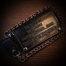Load image into Gallery viewer, Long Biker Leather Wallet with Chain - Custom Art, Black