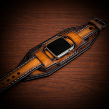 Load image into Gallery viewer, Apple Watch Cuff Black &amp; Tan