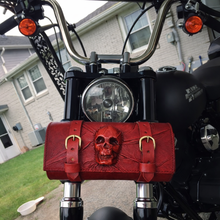 Load image into Gallery viewer, Tool bag for Motorcycle - Nightmare Skull, Red
