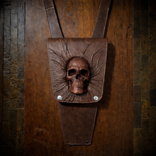 Load image into Gallery viewer, Tank Bib - Nightmare Skull Fits Indian Challenger and Pursuit, w/ Pouch, Brown