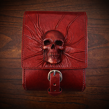 Load image into Gallery viewer, Sissy Bar Bag - Nightmare Skull, Red