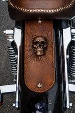Load image into Gallery viewer, Fender Bib - Nightmare Skull, Brown, Made To Fit Any Bike