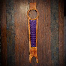 Load image into Gallery viewer, Tank Bib - Fits Indian Scout, Custom Colors Alligator Print Over Tan Leather