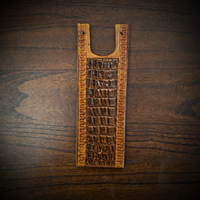 Load image into Gallery viewer, Tank Bib - Fits Indian Roadmaster, Chieftain, &amp; Springfield - Alligator Print Over Indian Tan Leather